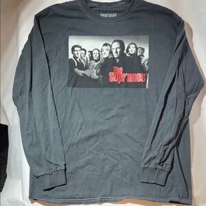 The Sopranos Long Sleeve Graphic Tee in Black with Red Logo